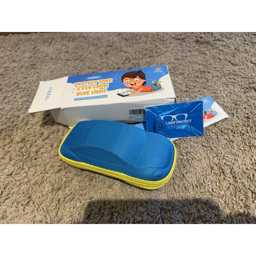 2 Pair Anti Blue Light Glasses Blocking Computer For Kids Boys with Car CASE